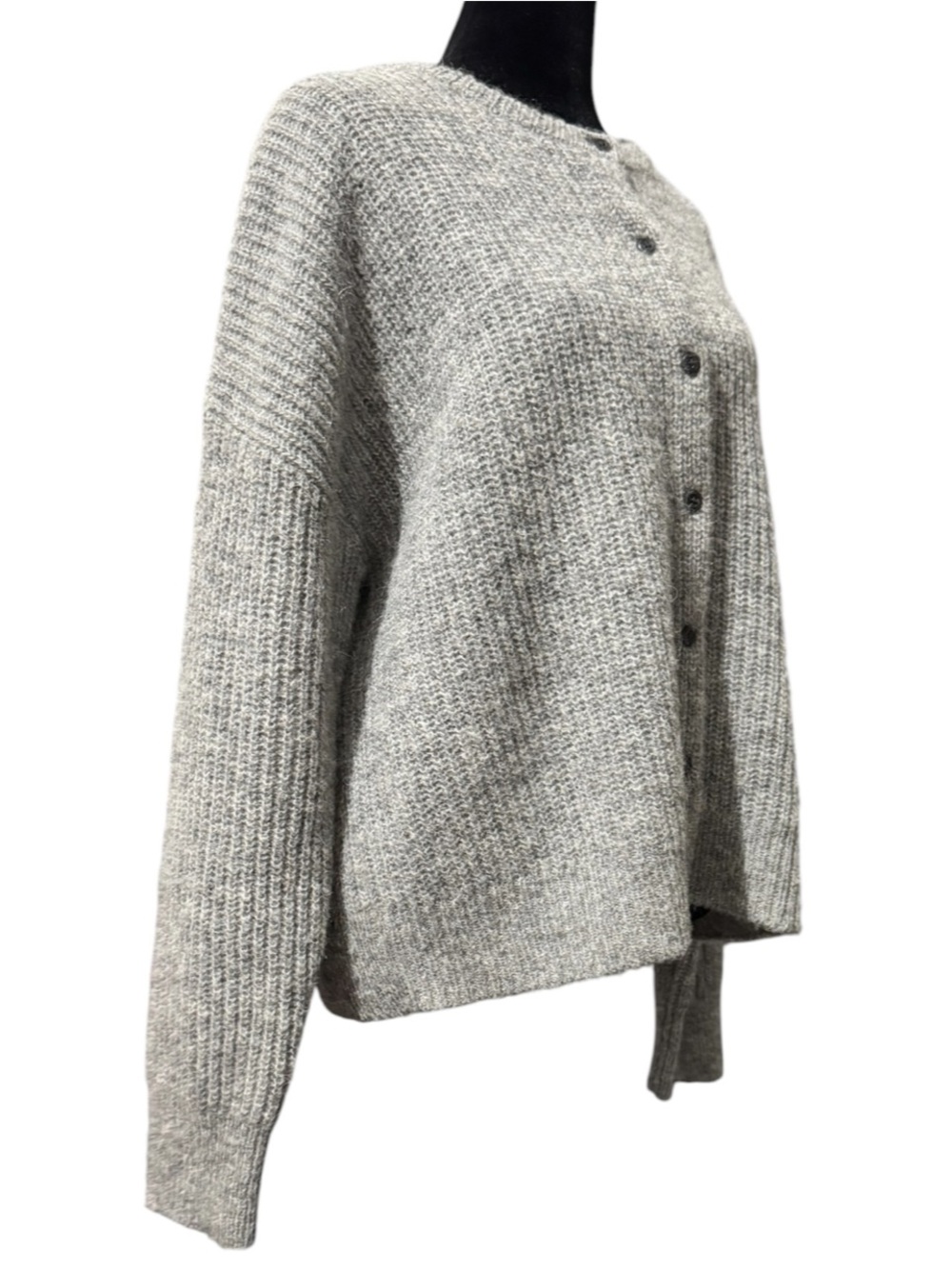 Jenni Kayne Hayes Crewneck Alpaca Wool Button Up Cardigan Sweater Large Gray - Picture 5 of 9